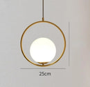 GobekUsa Gold Ring Glass Ball Pendant Light Fixture for Bedroom Living Room.