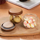 GobekUsa Glass Spice Jar with Acacia Wood Lid, 10oz Airtight Storage Container