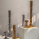 GobekUsa Golden Candlestick Holder Resin Plated Melt Shape for Wedding & Home Decor