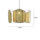GobekUsa Bamboo Core Rattan Chandelier LED Suspension Lamp for Home Decor Lighting