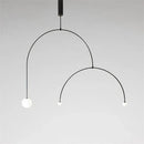 GobekUsa Iron Line Chandelier: Post-modern Hanging Lamp for Living Room & Bedroom