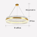 GobekUsa Crystal Chandelier LED Ring Lamp for Dining Room Center Living Restaurant Decor
