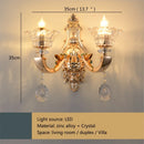 GobekUsa Gold Crystal Wall Sconce LED Lamp for Home Bedroom & Living Room