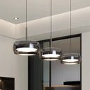 Modern Gray Glass Pendant Light With Plated Finish