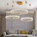 GobekUsa Gold Crystal Ring Chandelier for Living Room and Restaurant Décor