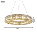 GobekUsa Gold K9 Crystal LED Ring Chandelier Pendant Light for Home Decor