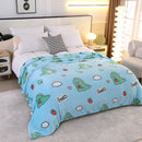 GobekUsa Dinosaur Patterns Snowflake Velvet Blanket in Various Sizes for Home/Office