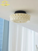 GobekUsa Cream Glass LED Ceiling Light Retro Medieval Style Home Decor