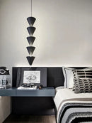 GobekUsa Cream Bedroom Chandelier: Minimalist Cone Design, Long Line Branches