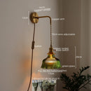 GobekUsa LED Wall Lamp Glass Copper Arandelas Para Parede Retro Style for Living Room