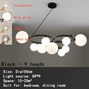 GobekUsa Black Magic Bean Ceiling Chandelier with Golden Lamp Body Glass Pendant Light