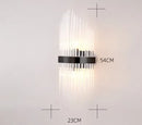GobekUsa Black Gold Crystal Wall Lights Modern LED Sconce for Bedroom Living Room