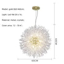 GobekUsa Dandelion Gold/Chrome Chandelier with Crystals, G9 Pendant Lights for Elegant Lighting