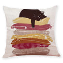 GobekUsa Creative Cat Linen Pillow Case 45x45cm - Sofa Cushion Cover