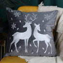 GobekUsa Christmas Elk Embroidered Pillow Covers 45x45cm asyncio Festive Pillowcase