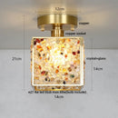 GobekUsa Crystal Glass LED Ceiling Light Copper Canopy Nordic Modern Design