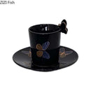 GobekUsa Butterfly Ceramic Tea Cup & Saucer Set for Elegant Dining Table Décor