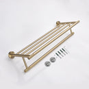 GobekUsa Brushed Gold Brass Bathroom Accessories Set: Hand Towel Bar, Toilet Paper Holder, Robe Hook