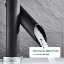 GobekUsa Black Basin Faucet: Cold/Hot Water Mixer for Deck Sink, Water-Saving Crane
