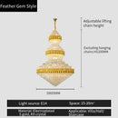 GobekUsa Crystal Chandelier: Luxury High School High-End Living Room Light Fixture