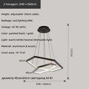 GobekUsa Hexagon Aluminium LED Pendant Light Dimmable Minimalist Chandelier for Living Room Bedroom