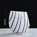 GobekUsa Elegant Striped Ceramic Vase TV Cabinet Crafts Hydroponic Home Decor Gift