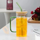 GobekUsa 400ml Square Glass Mug, Microwave Safe, Transparent, Party Beer Coffee Cup