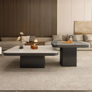 GobekUsa Light Luxury Rock Square Coffee Table Modern Minimalist Living Room Combo