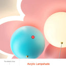 GobekUsa Kids Ceiling Chandelier - Colorful Acrylic Ballon White Pink Lamps with Remote Control