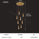 GobekUsa Gold Crystal Chandelier for Modern Living, Dining & Stair Lighting