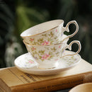GobekUsa Gold-plated Classical Ceramic Cup & Saucer Set for Dining Table Coffee Afternoon Tea