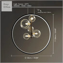GobekUsa Glass Bubble LED Ceiling Chandelier for Home, Modern Ring Hanging Light Fixtures