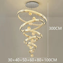 Modern Crystal Ring Staircase Chandelier Pendant Light