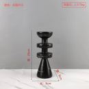 GobekUsa Black Marble Candle Holder, Modern Yellow Stone Candle Holder