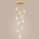 GobekUsa Gold Acrylic Chandelier - Modern Staircase LED Lighting