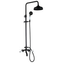 GobekUsa 8 Inch Matte Black Shower Faucet Set with Hand Spray and Rainfall Head