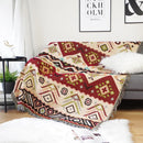 GobekUsa Geo Ethnic Throw Blanket - Double-Sided Boho Sofa Cover & Travel Carpet