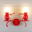 GobekUsa Little Man LED Wall Light: Modern, Simple, Creative Design for Children's Bedroom
