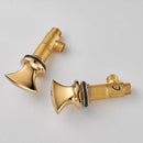 GobekUsa Black & Gold Basin Faucet: 3 Hole Waterfall Bathroom Sink Tap, Total Brass