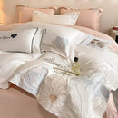 GobekUsa Cotton King Size Embroidery Bedding Set: Soft Comforter Set with Double Duvet Cover & Sheet