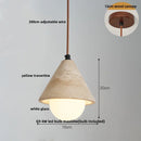 GobekUsa LED Pendant Light: Yellow Stone Wabi Sabi Nordic Modern Hanging Lamp