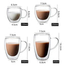 GobekUsa Double Wall High Borosilicate Glass Mug with Handle, Heat Resistant Coffee Cup
