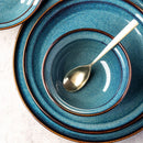 GobekUsa Beautiful Blue Ceramic Bowl Kiln Dinnerware Dish