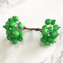 GobekUsa Green Plant Flower Cherry Stamen Berries Bundle for DIY Decor and Gifts
