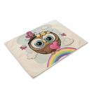 GobekUsa Cute Owl Animal Placemat Music Bird Kitchen Dining Table Mats Coaster Bowl Cup Mat