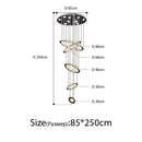 GobekUsa Crystal Rings Chandelier: Modern Luxury Staircase Lighting Fixture