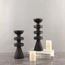 GobekUsa Black Marble Candle Holder, Modern Yellow Stone Candle Holder