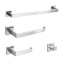 GobekUsa Brushed Nickel Bathroom Hardware Set: Robe Hook, Towel Rail, Bar Rack, Shelf, Tissue Holder