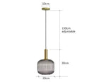 Nordic Ribbed Glass Pendant Light in Green, Grey or Amber
