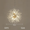 GobekUsa Dandelion Chandelier: Nordic Minimalist Wrought Iron LED Indoor Light for Living Room